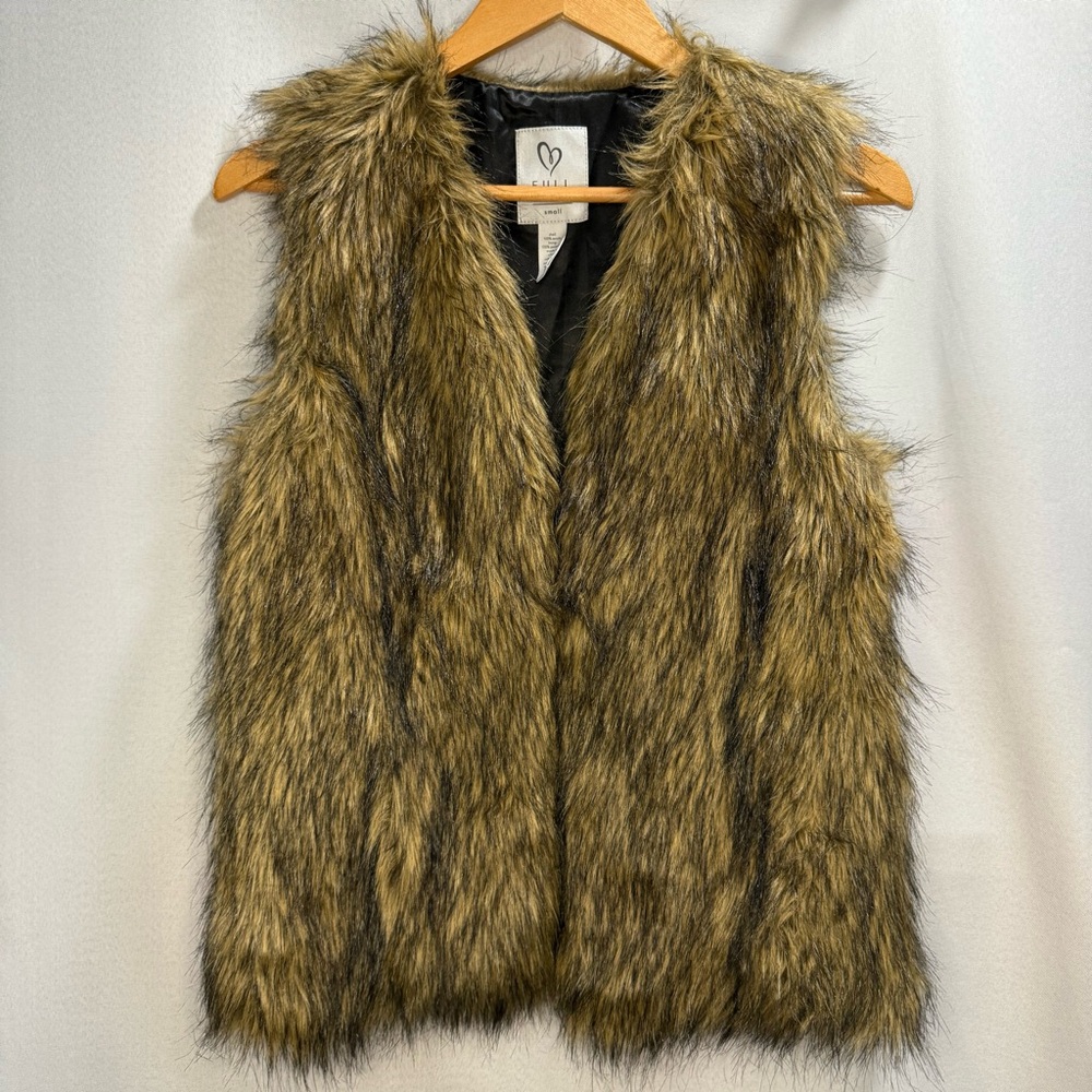 Full Tilt Brown Faux Fur Vest Size Small